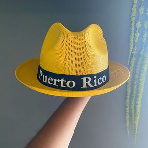 Yellow hand painted Puerto Rico hat